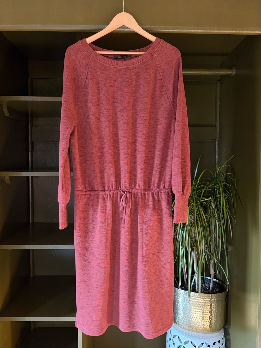 Prana Tie-Waisted Dress in Rose
